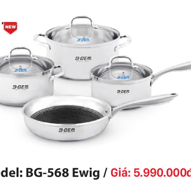 BỘ NỒI LIỀN KHỐI MODEL BG-568 Ewig