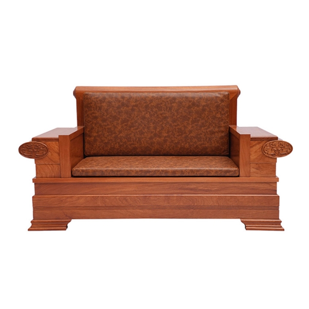 Ghế Sofa Gỗ Gõ Đỏ 02 Chỗ Ngồi TN02