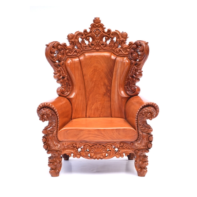 Ghế Salon Hoàng Gia Gỗ Gõ Đỏ 01 Chỗ Ngồi