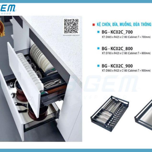 KỆ CHÉN, ĐĨA, MUỖNG, ĐŨA THÔNG MINH B-GEM BG-KC02C