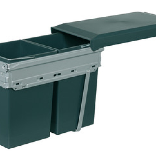 Thùng rác đôi, 2 x 15 lít, Hailo Tandem