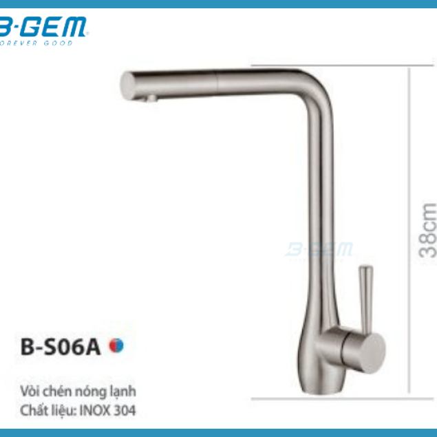 VÒI CHÉN SUS304 INOX MỜ DÁNG CỔ ĐIỂN B-GEM BG-S06A