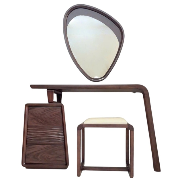 Bộ Bàn Phấn Gỗ Óc Chó 02